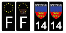 Charger l&#39;image dans la galerie, 14 CALVADOS - Stickers pour plaque d&#39;immatriculation, disponible pour AUTO et MOTO
