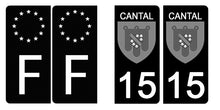 Charger l&#39;image dans la galerie, 15 CANTAL - Stickers pour plaque d&#39;immatriculation, disponible pour AUTO et MOTO
