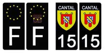 Charger l&#39;image dans la galerie, 15 CANTAL - Stickers pour plaque d&#39;immatriculation, disponible pour AUTO et MOTO

