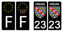 Charger l&#39;image dans la galerie, 23 CREUSE - Stickers pour plaque d&#39;immatriculation, disponible pour AUTO et MOTO
