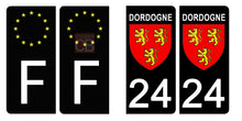 Load the image in the gallery, 24 Dordogne - Stickers for license plate, available for CAR and MOTO