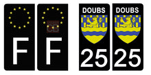 Charger l&#39;image dans la galerie, 25 DOUBS - Stickers pour plaque d&#39;immatriculation, disponible pour AUTO et MOTO
