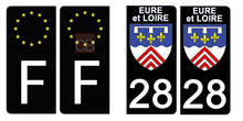 Charger l&#39;image dans la galerie, 28 EURE et LOIRE - Stickers pour plaque d&#39;immatriculation, disponible pour AUTO et MOTO
