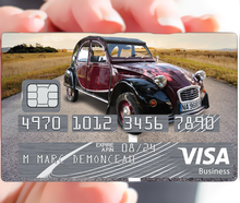 Load the image in the gallery, 2 Citroën CVs - sticker for bank card