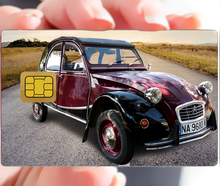 Load the image in the gallery, 2 Citroën CVs - sticker for bank card