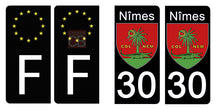Load the image in the gallery, 30 NIMES GARD - License plate stickers, available for AUTO and MOTO