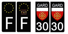 Charger l&#39;image dans la galerie, 30 GARD - Stickers pour plaque d&#39;immatriculation, disponible pour AUTO et MOTO
