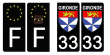 Charger l&#39;image dans la galerie, 33 GIRONDE - Stickers pour plaque d&#39;immatriculation, disponible pour AUTO et MOTO
