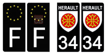 Load the image in the gallery, 34 HERAULT - Stickers for license plate, available for AUTO and MOTO