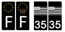Charger l&#39;image dans la galerie, 35 ILLE ET VILAINE, Gwen-ha-Du - Stickers pour plaque d&#39;immatriculation, disponible pour AUTO et MOTO
