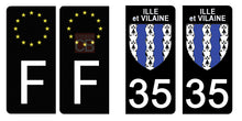Charger l&#39;image dans la galerie, 35 ILLE ET VILAINE - Stickers pour plaque d&#39;immatriculation, disponible pour AUTO et MOTO
