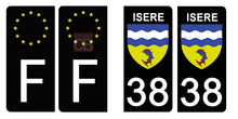 Load the image in the gallery, 38 ISERE - Stickers for license plate, available for AUTO and MOTO