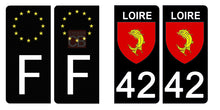 Load the image in the gallery, 42 LOIRE - Stickers for license plate, available for AUTO and MOTO