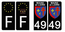 Charger l&#39;image dans la galerie, 49 MAINE et LOIRE - Stickers pour plaque d&#39;immatriculation, disponible pour AUTO et MOTO

