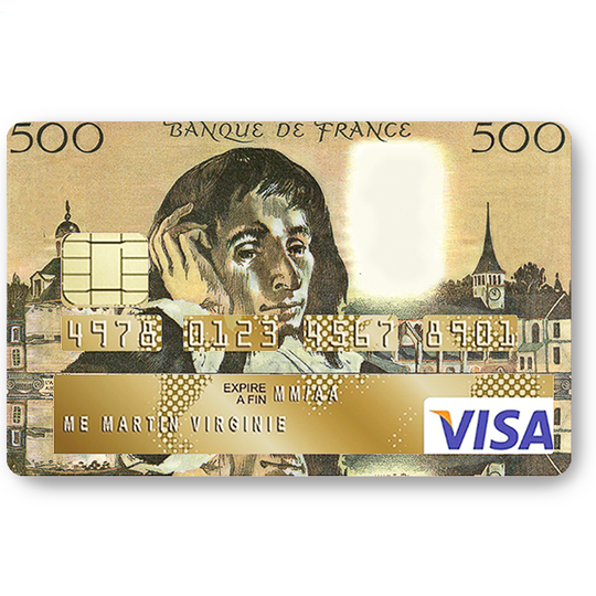 Pascal 500 francs - sticker pour carte bancaire