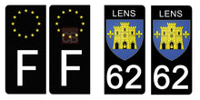 Load the image in the gallery, 62 PAS DE CALAIS, LENS - Stickers for license plate, available for CAR and MOTO