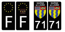 Charger l&#39;image dans la galerie, 71 SAÔNE et LOIRE - Stickers pour plaque d&#39;immatriculation, disponible pour AUTO et MOTO
