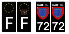 Charger l&#39;image dans la galerie, 72 SARTHE - Stickers pour plaque d&#39;immatriculation, disponible pour AUTO et MOTO
