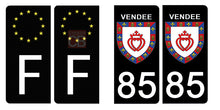 Charger l&#39;image dans la galerie, 85 VENDEE - Stickers pour plaque d&#39;immatriculation, disponible pour AUTO et MOTO
