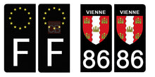Charger l&#39;image dans la galerie, 86 VIENNE - Stickers pour plaque d&#39;immatriculation, disponible pour AUTO et MOTO
