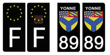 Load the image in the gallery, 89 YONNE - Stickers for license plate, available for CAR and MOTO