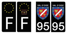 Charger l&#39;image dans la galerie, 95 VAL D&#39;OISE - Stickers pour plaque d&#39;immatriculation, disponible pour AUTO et MOTO
