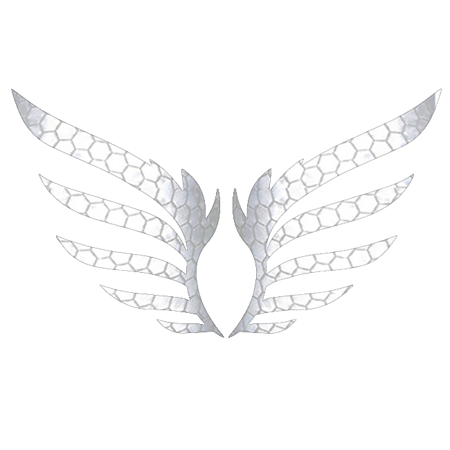 Les ailes d'hermès, 2 Stickers RÉTRO-RÉFLÉCHISSANT pour casque, moto, auto, vélo, trottinette...