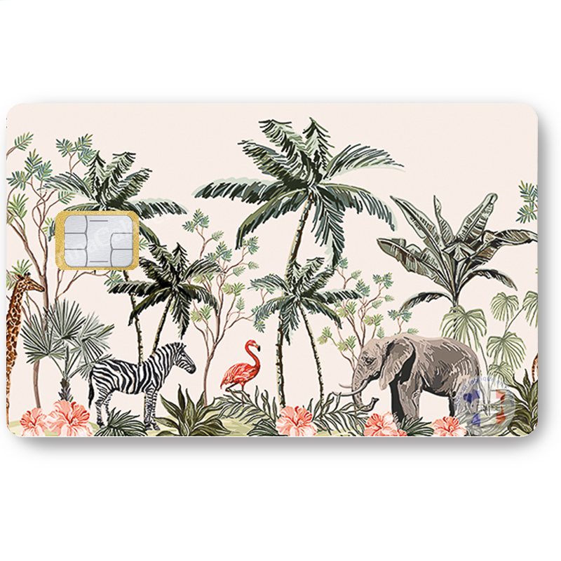 Animaux d'Afrique - Sticker pour carte bancaire, format US