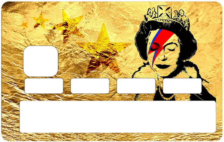 Tribute to Bowie Vs Banksy gold - sticker pour carte bancaire, 2 formats de carte bancaire disponibles