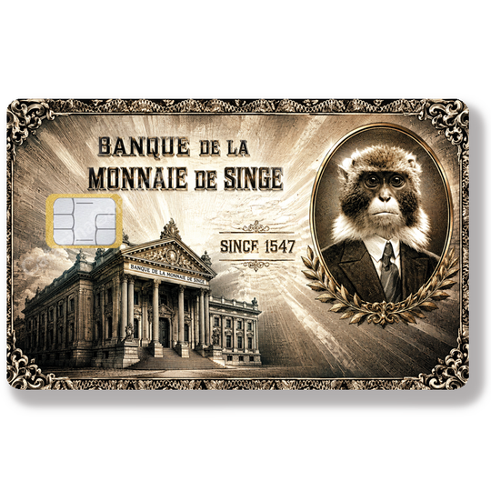 Monnaie de singe - Sticker pour carte bancaire, Format US