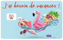 Charger l&#39;image dans la galerie, J&#39;ai besoin de vacances ! Sticker pour carte bancaire, format US - Disponible en 3 langues
