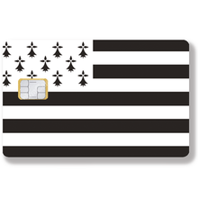 Charger l'image dans la galerie, Bretagne, Breizh, Gwenn ha Du - Sticker pour carte bancaire, disponible en deux formats.
