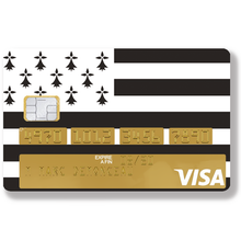 Charger l'image dans la galerie, Bretagne, Breizh, Gwenn ha Du - Sticker pour carte bancaire, disponible en deux formats.
