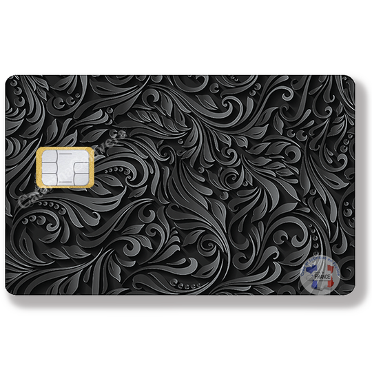Cachemire noir - sticker pour carte bancaire, format US