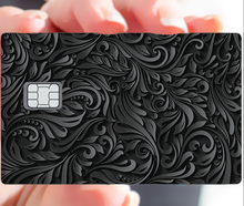 Load image in gallery, Black cashmere - sticker for bank card, US format