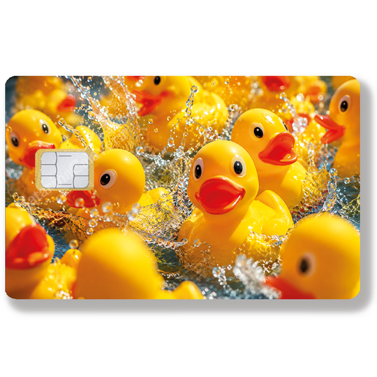 Les petits canards jaunes - Sticker pour carte bancaire, Format US