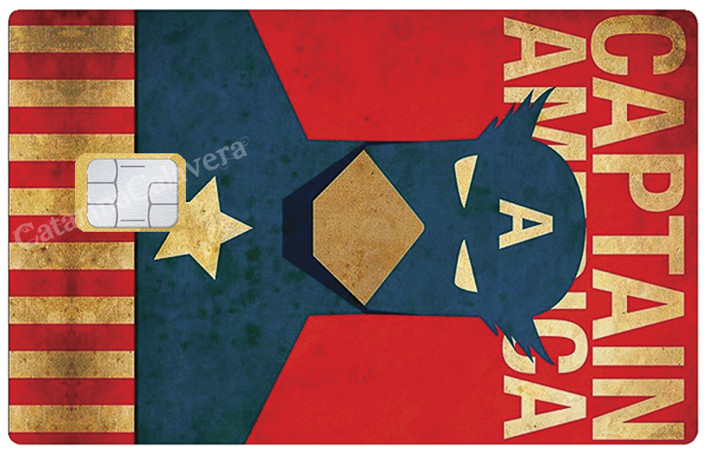 Captain America tired - sticker pour carte bancaire, format US