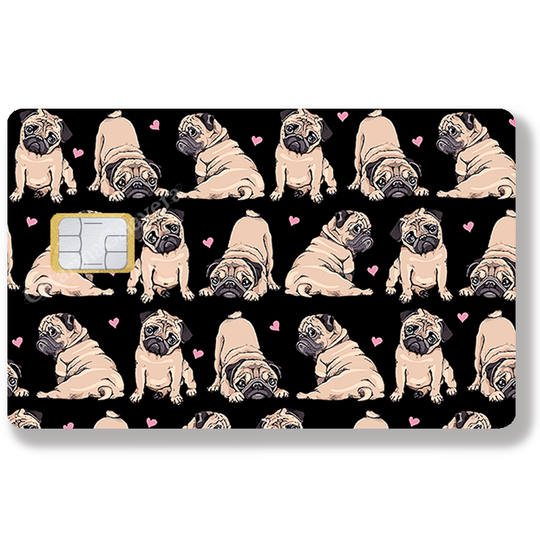 Carlins d'amour - Sticker pour carte bancaire, disponible en deux formats.