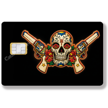 Charger l'image dans la galerie, Catarina Calavera, la santa muorte, black - Sticker pour carte bancaire, format US
