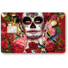 Load image into Gallery viewer, Catarina Calavera- Sticker pour carte bancaire, 2 formats de carte bancaire disponibles
