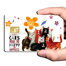 Charger l&#39;image dans la galerie, Cats, make me happy ! Sticker pour carte bancaire, format US
