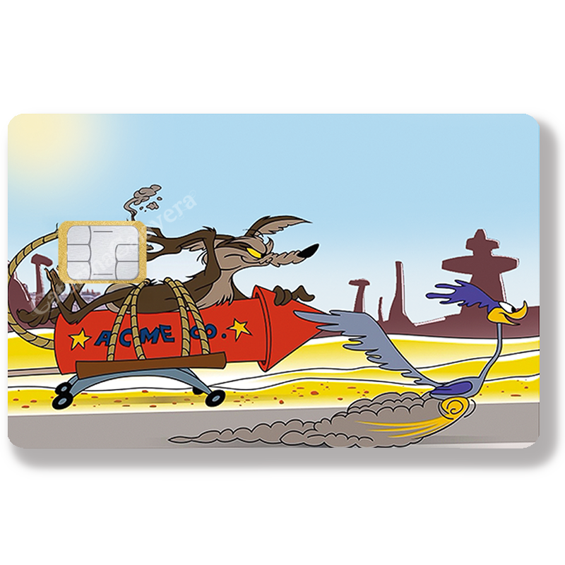 Coyote et Beep Beep - Sticker pour carte bancaire, Format US