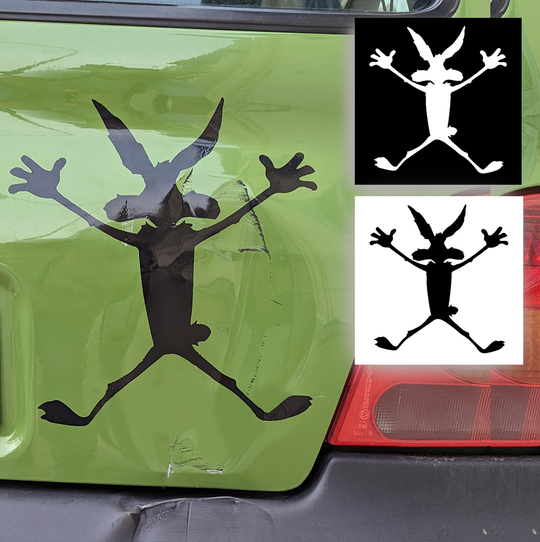 Sticker, Paf, le coyote! Blanc ou Noir