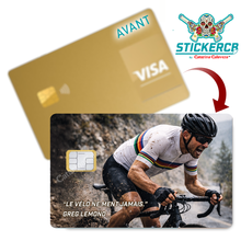 Charger l'image dans la galerie, Cyclisme, Sticker pour carte bancaire, format US
