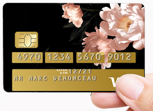 Load image into Gallery viewer, Douces fleurs - Sticker pour carte bancaire, 2 formats de carte bancaire disponibles
