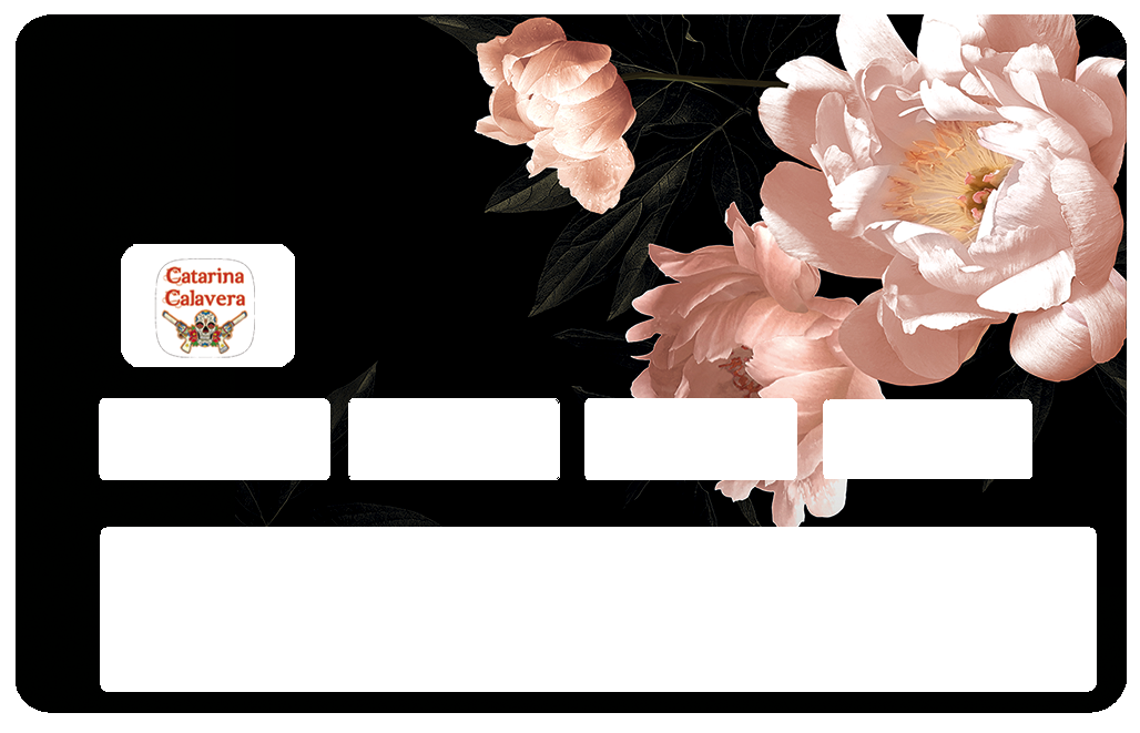 Douces fleurs - Sticker pour carte bancaire, 2 formats de carte bancaire disponibles