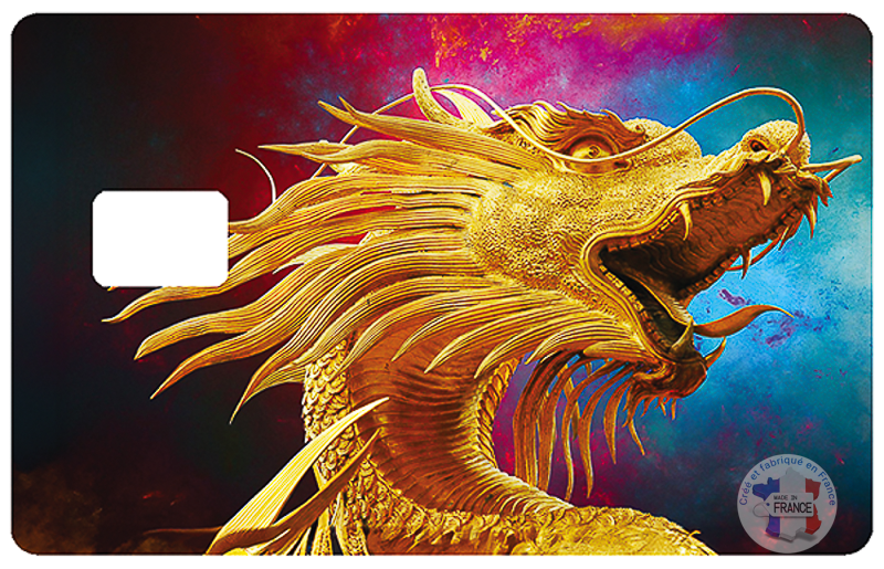 Année du dragon - sticker pour carte bancaire, format US