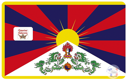 Drapeau du Tibet- sticker pour carte bancaire, format US