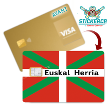 Charger l'image dans la galerie, Euskal Herria, le pays Basque - Sticker pour carte bancaire, disponible en deux formats.
