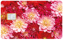 Charger l&#39;image dans la galerie, Fleurs rouges - sticker pour carte bancaire, 2 formats de carte bancaire disponibles
